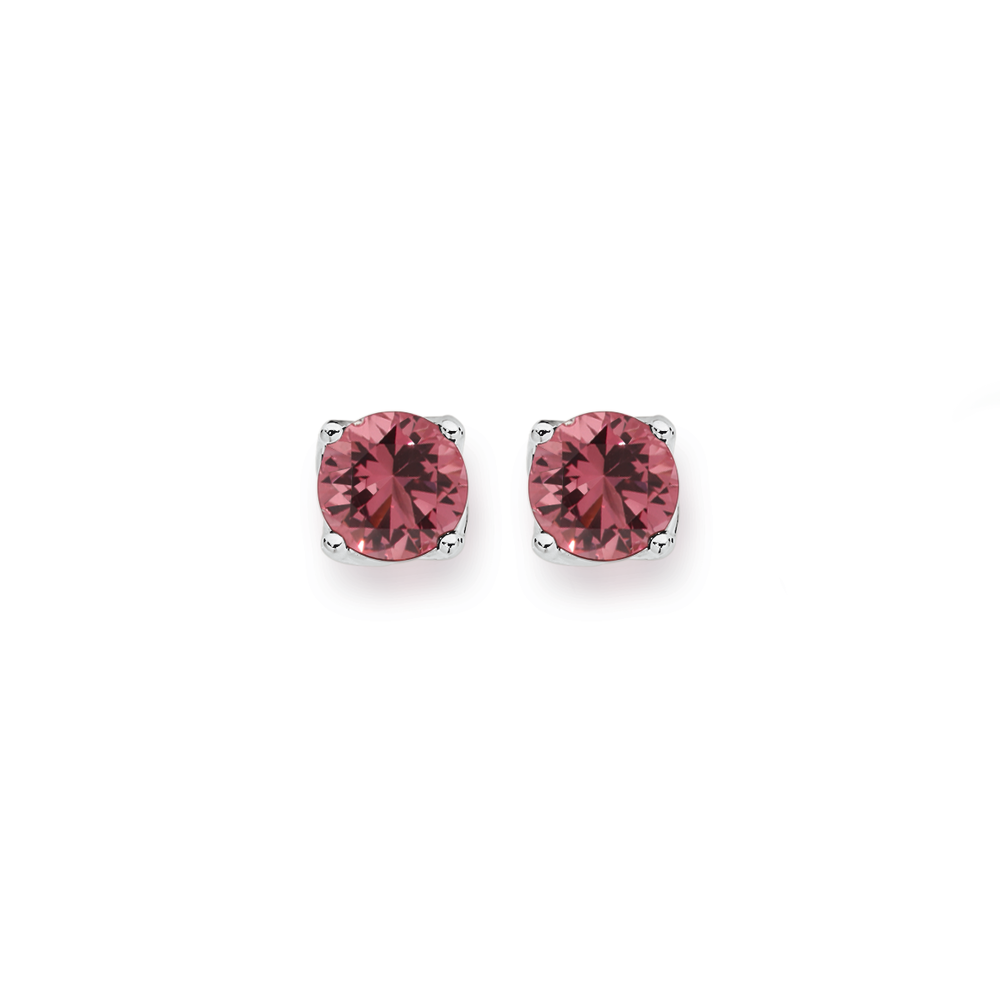 Pink cubic zirconia stud earrings hotsell