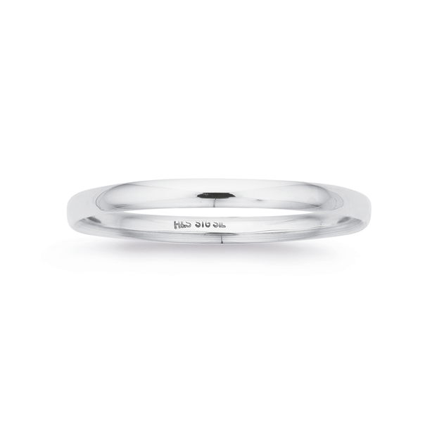 Sterling Silver 4mm x 38mm Solid Golf Bangle
