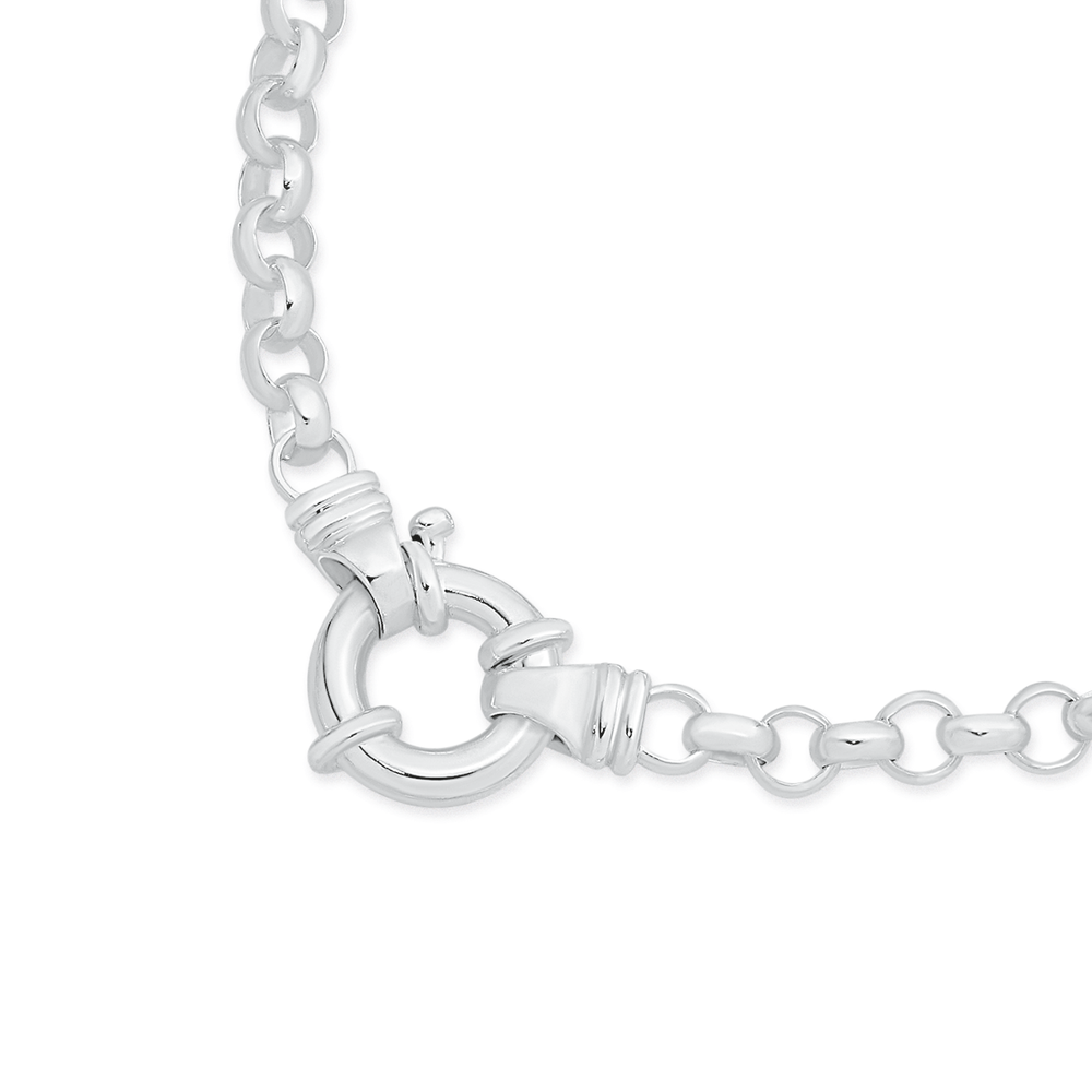 Sterling Silver 50cm Belcher Bolt Ring Necklace Pascoes