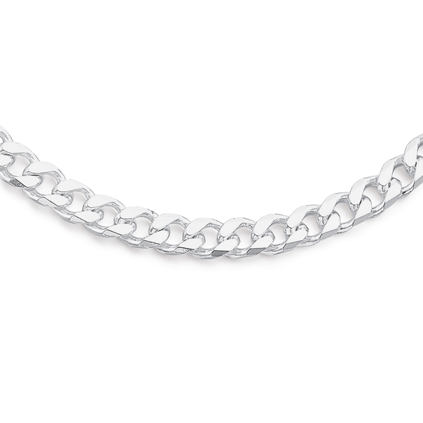 Sterling Silver 50cm Bevelled Cut Curb Chain