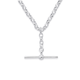 Sterling Silver 50cm Oval Belcher Chain with T-Bar Fob