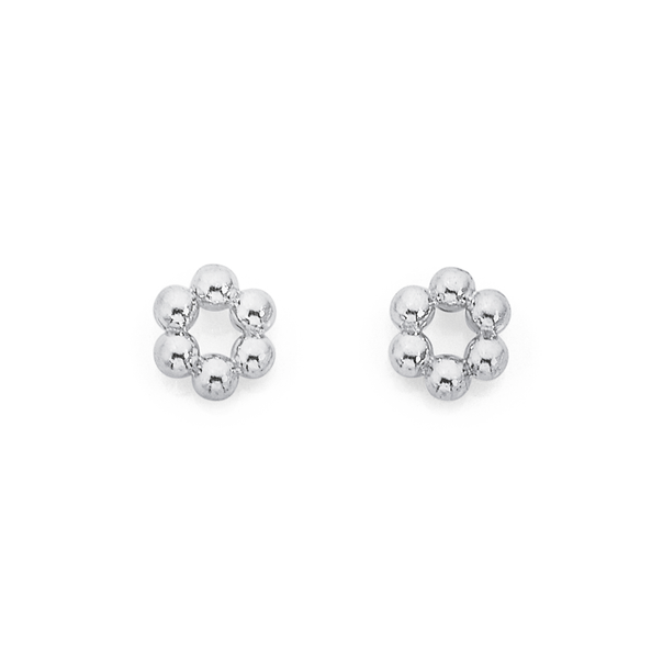 Sterling Silver 5mm Bubble Circle Stud Earrings