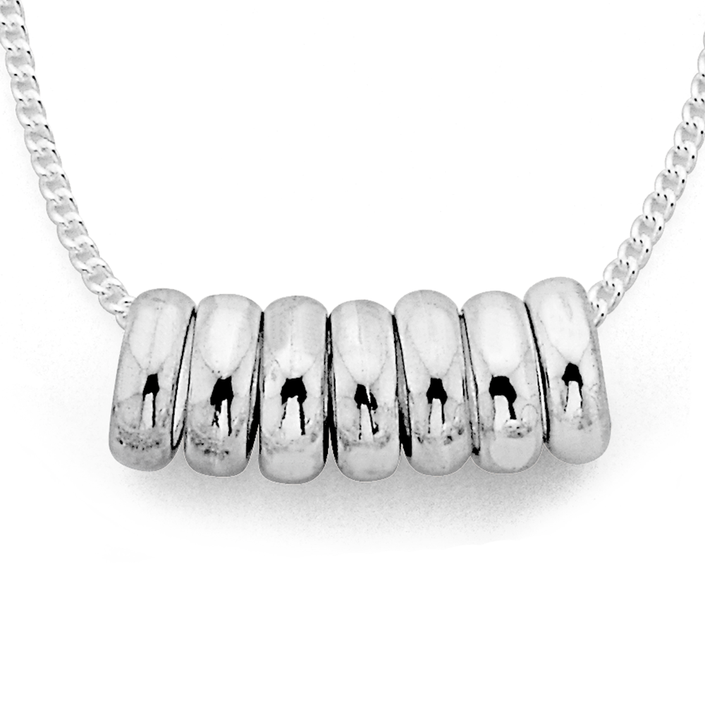Sterling Silver 7 Lucky Rings Necklace Necklaces Pascoes The Jewellers