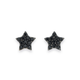 Sterling Silver Black Cubic Zirconia Pave Set Star Earrings