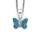 Sterling Silver Blue Crystal Butterfly Pendant