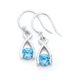 Sterling Silver Blue Cubic Zirconia Crossover Earrings