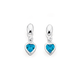 Sterling Silver Blue Cubic Zirconia Heart Earrings