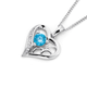 Sterling Silver Blue Cubic Zirconia  Heart Pendant