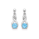 Sterling Silver Blue Topaz & Cubic Zirconia Earrings