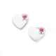 Sterling Silver Childs Pink Crystal Heart Studs