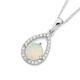 Sterling Silver Created Opal & Cubic Zirconia Pendant