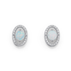 Sterling Silver Created Opal Studs