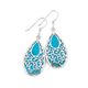 Sterling Silver Created Turquoise Earrings