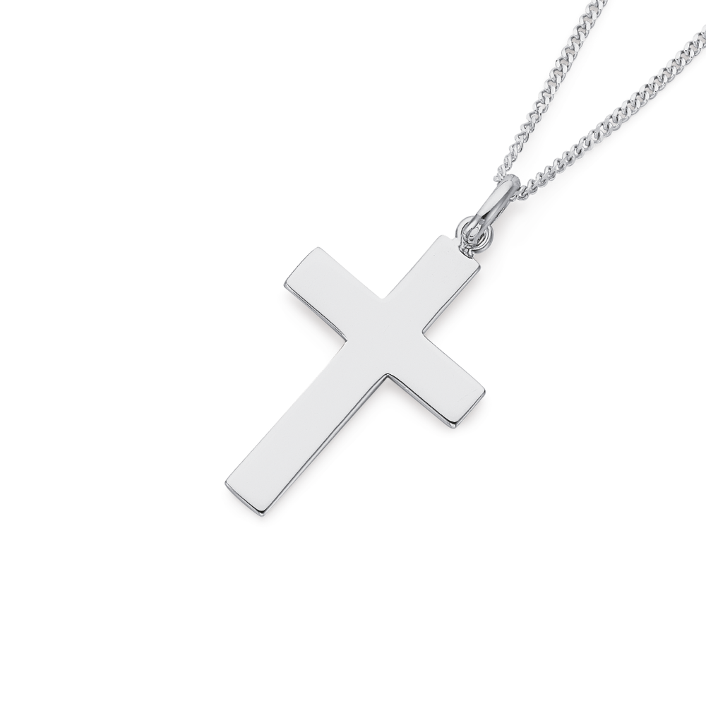 Sterling silver necklace with cross pendant deals