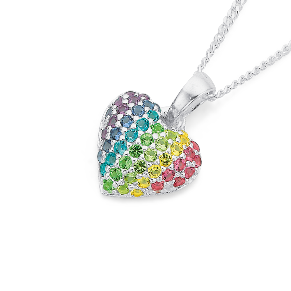 Pave heart necklace with swarovski deals