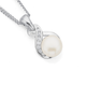 Sterling Silver Cubic Zirconia & 7mm Pearl Pendant