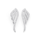 Sterling Silver Cubic Zirconia Angel Wing Earrings