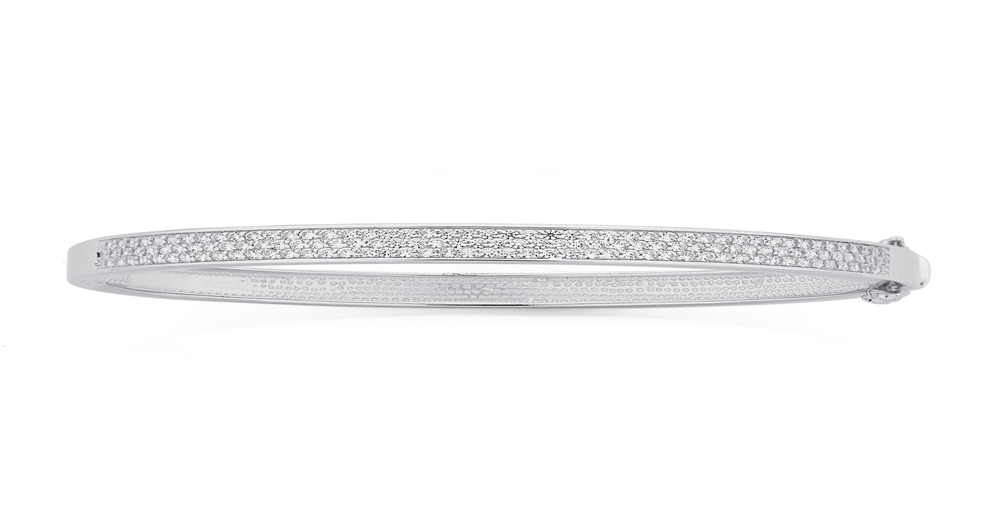 Sterling Silver Cubic Zirconia Bangle | Pascoes