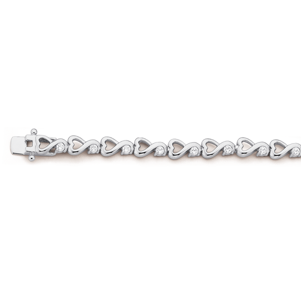 Sterling Silver Cubic Zirconia Bracelet