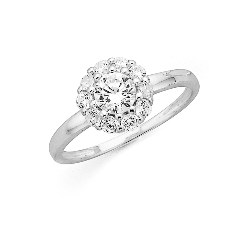 Cubic zirconia cluster ring hotsell