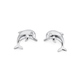 Sterling Silver Cubic Zirconia Dolphin Studs