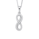 Sterling Silver Cubic Zirconia Double Infinity Drop Pendant