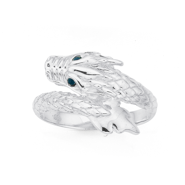 Sterling Silver Cubic Zirconia Dragon Ring
