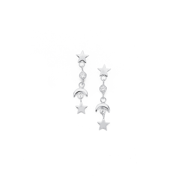 Sterling Silver Cubic Zirconia Drop Earrings