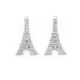 Sterling Silver Cubic Zirconia Eiffel Tower Studs