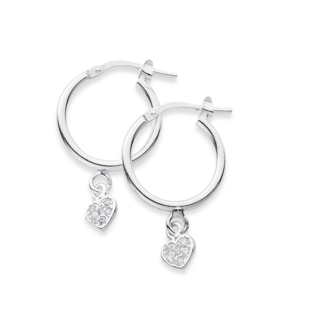 Heart hoops silver hotsell
