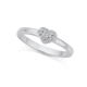 Sterling Silver Cubic Zirconia Heart Stacker Ring