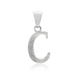 Sterling Silver Cubic Zirconia Initial C Letter Pendant