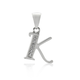 Sterling Silver Cubic Zirconia Initial K Letter Pendant