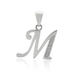 Sterling Silver Cubic Zirconia Initial M Letter Pendant