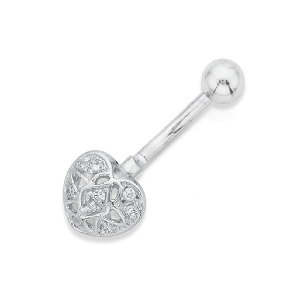 Plain silver belly bar discount