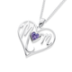 Sterling Silver Cubic Zirconia 'Mum' Heart Pendant
