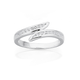 Sterling Silver Cubic Zirconia Overlapped Ring (Size R)