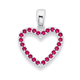 Sterling Silver Cubic Zirconia Pink Heart Pendant