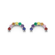 Sterling Silver Cubic Zirconia Rainbow Earrings