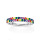 Sterling Silver Cubic Zirconia Rainbow Ring
