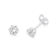 Sterling Silver Cubic Zirconia Round 6-Claw Stud Earrings