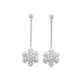Sterling Silver Cubic Zirconia Snowflake Chain Drop Earrings