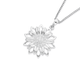 Sterling Silver Cubic Zirconia Sunflower Pendant