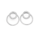 Sterling Silver CZ Circle on Circle Stud Earrings