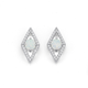 Sterling Silver CZ & Created Opal Studs