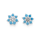 Sterling Silver CZ Flower Earrings