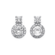 Sterling Silver CZ on Small Round CZ Cluster Stud Earrings