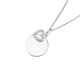 Sterling Silver Disc with Cubic Zirconia Heart Pendant 16mm