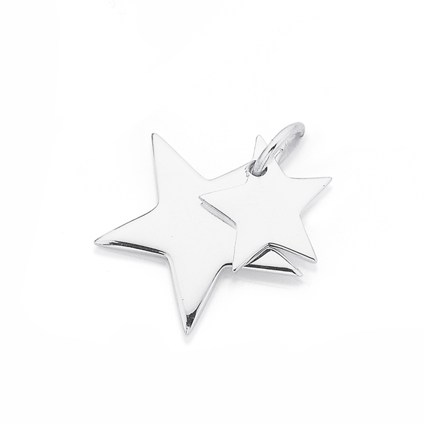Sterling Silver Double Star Charm