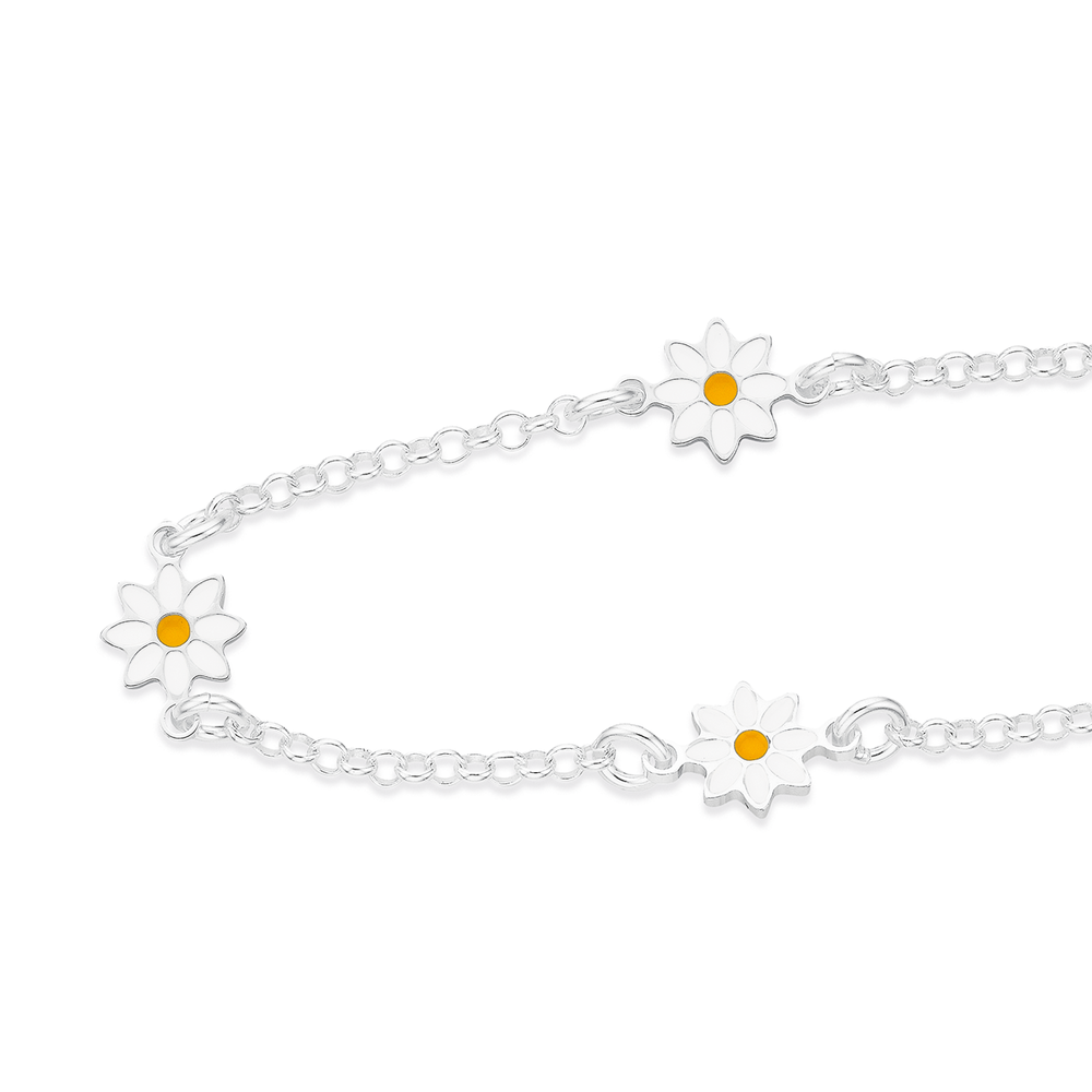 Sterling silver daisy bracelet deals